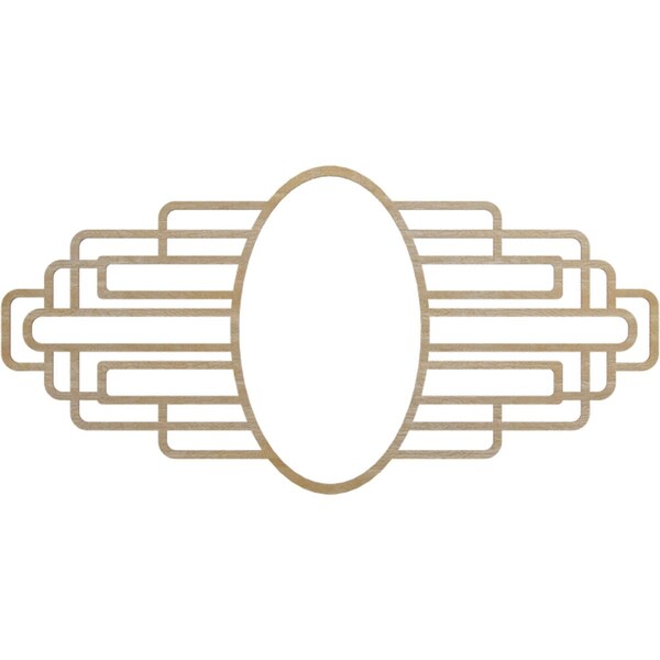Ekena Millwork Elizabeth Wood Fretwork Pierced Medallion, 30"W x 15"H x 8 1/4"IW x 14 1/4"IH x 1/4"T, Hickory CMWP30X15X0250EBHI - main
